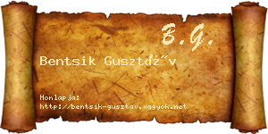 Bentsik Gusztáv névjegykártya
